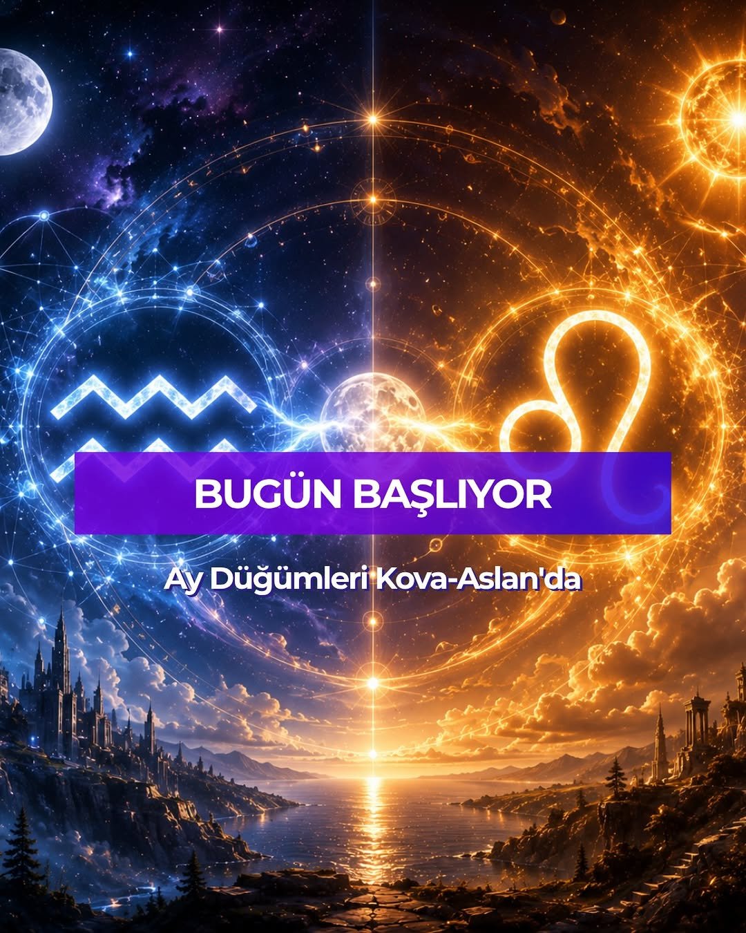 Bugün o gün. Ay Düğümleri Kova-Aslan eksenine geçti. Önümüzdeki 18